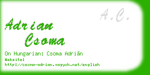 adrian csoma business card